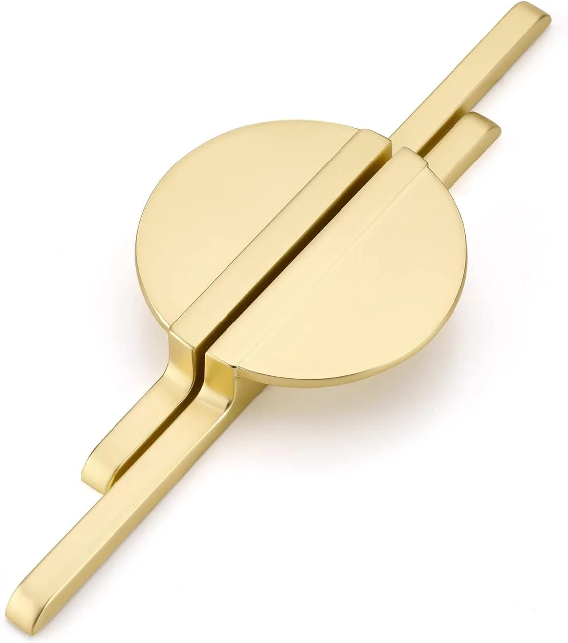 دستگیره کابینت طلایی Rergy، دستگیره درب کابینت نیمه ماه، بسته 2 عددی دستگیره کابینت تزئینی طلایی، دستگیره کابینت برنجی برس خورده با مرکز سوراخ 2-1/2 اینچ (64 میلی متر)