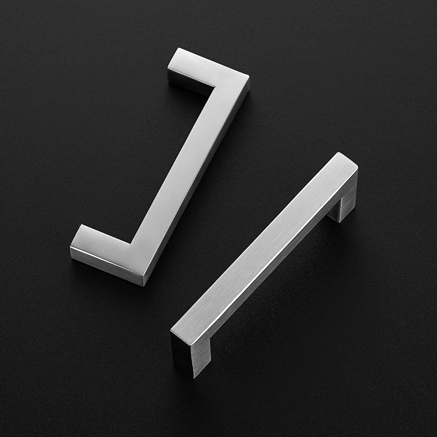 دستگیره کابینت راوینته، بسته 3 عددی، مربعی 3-3/4 اینچی، نیکل ساتن، دستگیره های کشو، سخت افزار آشپزخانه برای کابینت ها و کشوها