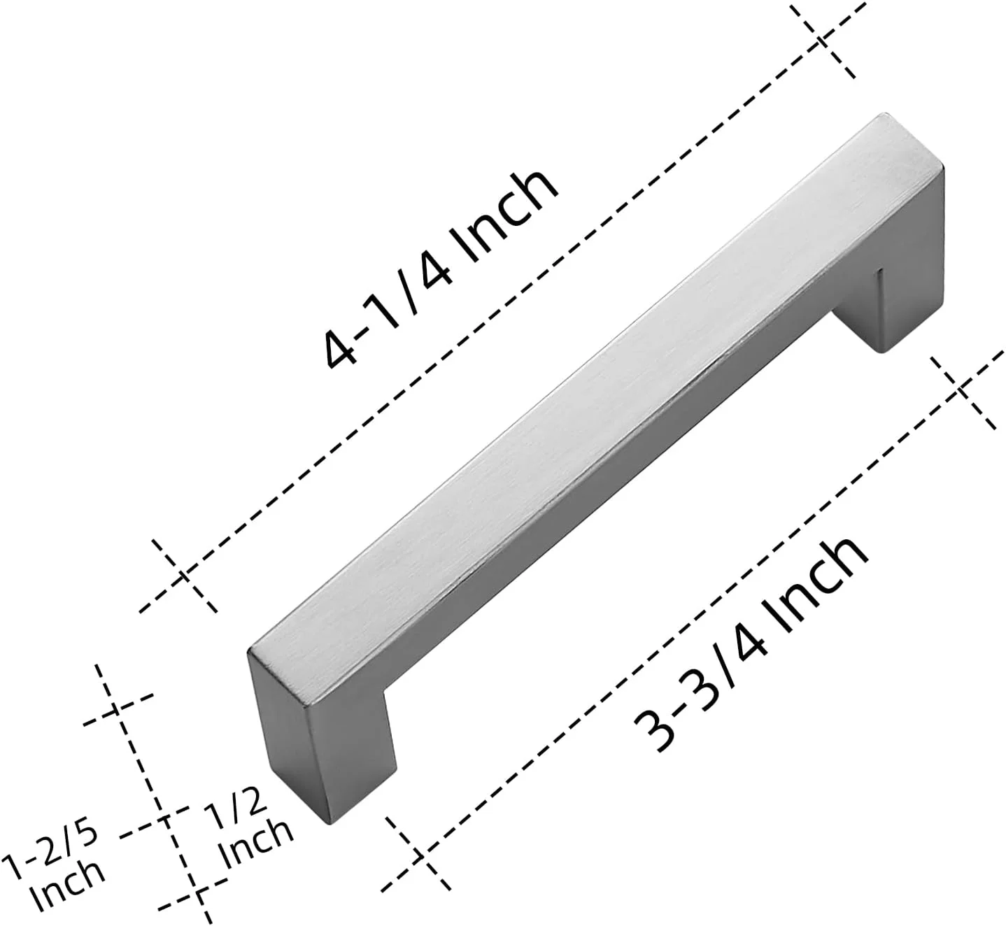 دستگیره کابینت راوینته، بسته 3 عددی، مربعی 3-3/4 اینچی، نیکل ساتن، دستگیره های کشو، سخت افزار آشپزخانه برای کابینت ها و کشوها