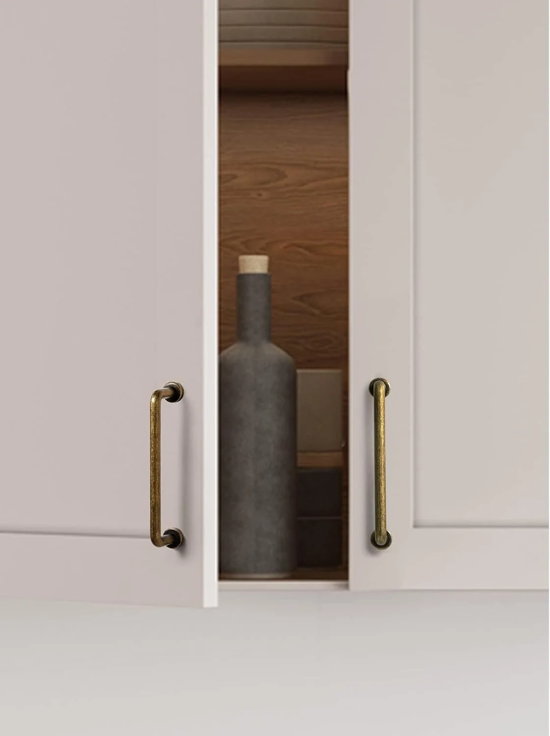 دستگیره های میله ای کابینت برنجی عتیقه، فاصله مرکز سوراخ 96 میلی متر، بسته 5 عددی، دستگیره های کشو به سبک کلاسیک وینتیج، سخت افزار کابینت کمد لباس حمام آشپزخانه