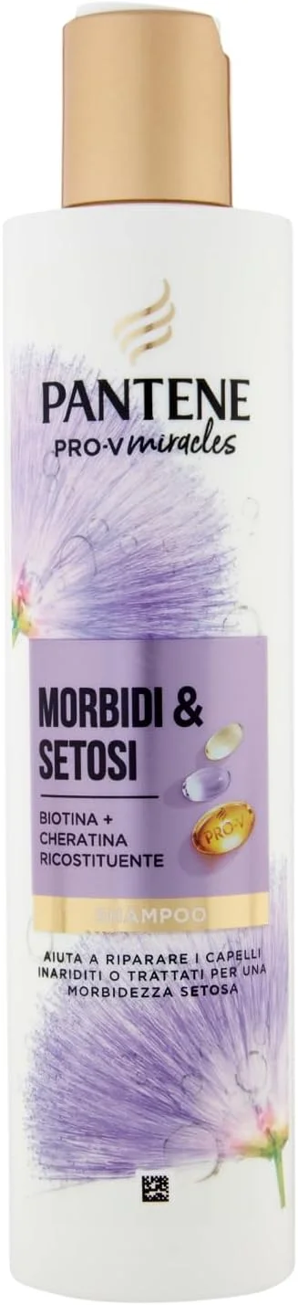 شامپو پنتن نرم و ابریشمی حاوی بیوتین و کراتین احیا کننده 250 میلی لیتر Pro-V Miracles به ترمیم موهای خشک، آسیب دیده، رنگ شده یا ترکیبی کمک می کند. مغذی