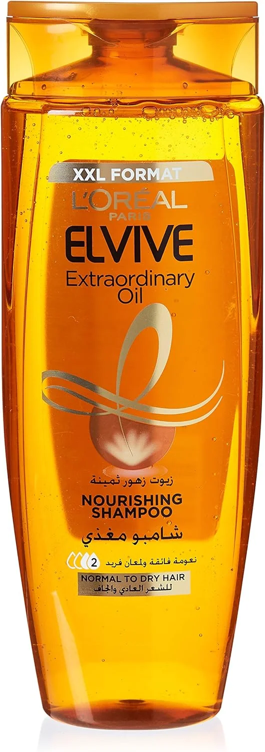 شامپو مغذی روغن فوق العاده لورآل پاریس Elvive برای موهای معمولی تا خشک، برای تغذیه فوری و نرمی مو 600 میلی لیتر