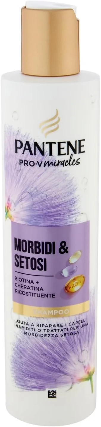 شامپو پنتن نرم و ابریشمی حاوی بیوتین و کراتین احیا کننده 250 میلی لیتر Pro-V Miracles به ترمیم موهای خشک، آسیب دیده، رنگ شده یا ترکیبی کمک می کند. مغذی