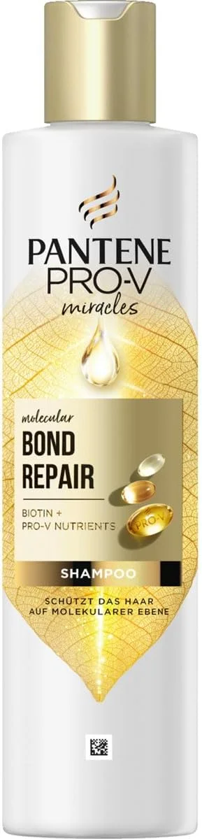 شامپو ترمیم کننده پیوند مولکولی Pantene Pro-V با بیوتین، 250 میلی لیتر، فرمول غلیظ برای موهای خشک و آسیب دیده، محافظت می کند و موها را به طور محسوسی سالم تر می کند، غنی شده با مواد مغذی