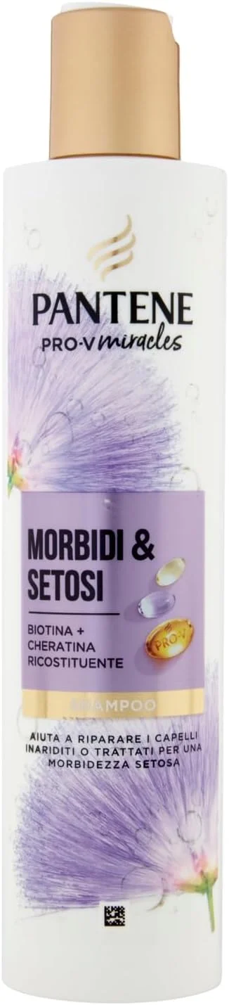 شامپو پنتن نرم و ابریشمی حاوی بیوتین و کراتین احیا کننده 250 میلی لیتر Pro-V Miracles به ترمیم موهای خشک، آسیب دیده، رنگ شده یا ترکیبی کمک می کند. مغذی