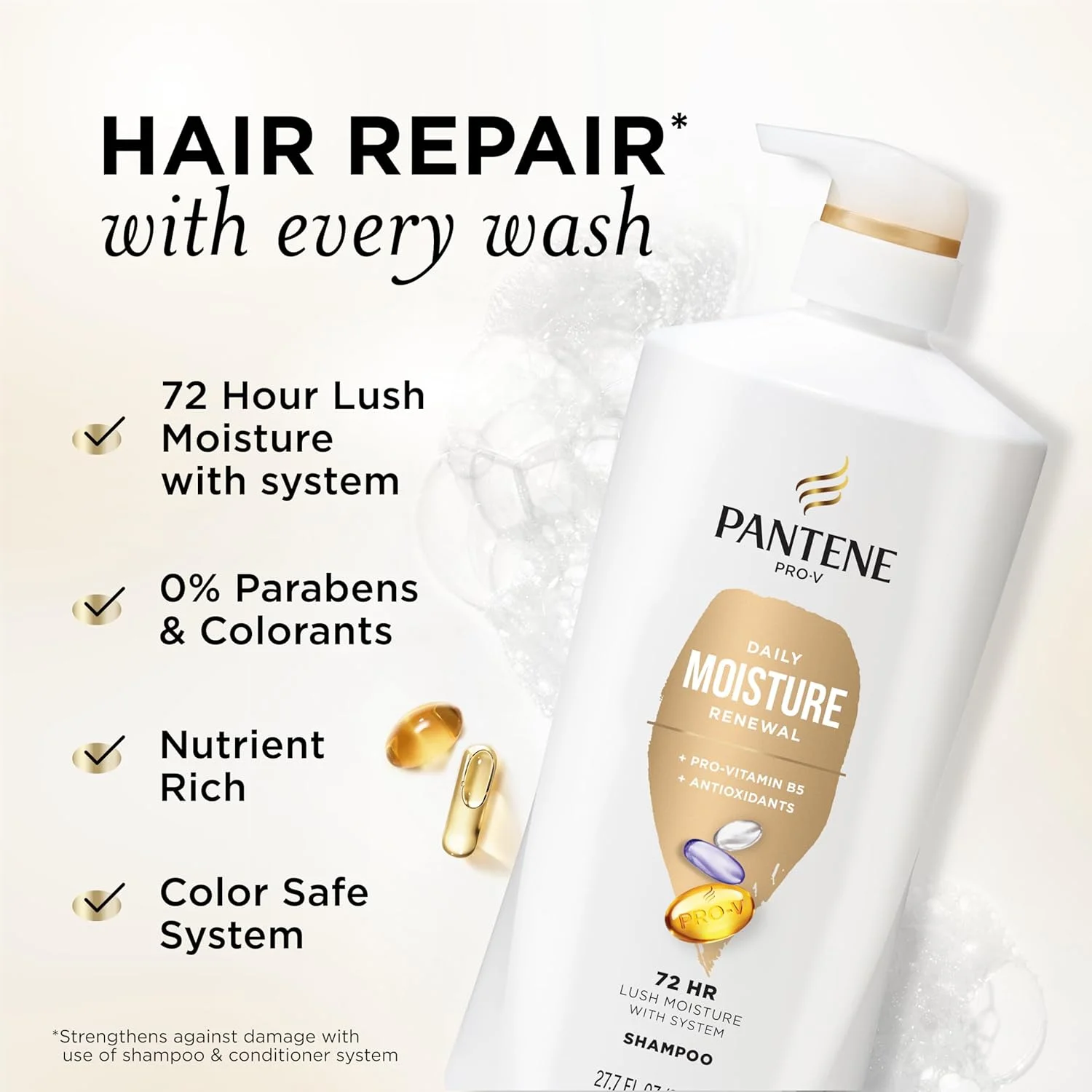 شامپو ترمیم کننده و مرطوب کننده روزانه موهای خشک پنتن پرو-وی، 820 میلی لیتر، بسته دوقلو به همراه درمان فشرده آمپول نجات موهای آسیب دیده 15 میلی لیتر شامپو ترمیم کننده و مرطوب کننده روزانه موهای خشک پنتن پرو-وی، 820 میلی لیتر، بسته دوقلو به همراه درمان فشرده آمپول نجات موهای آسیب دیده 15 میلی لیتر