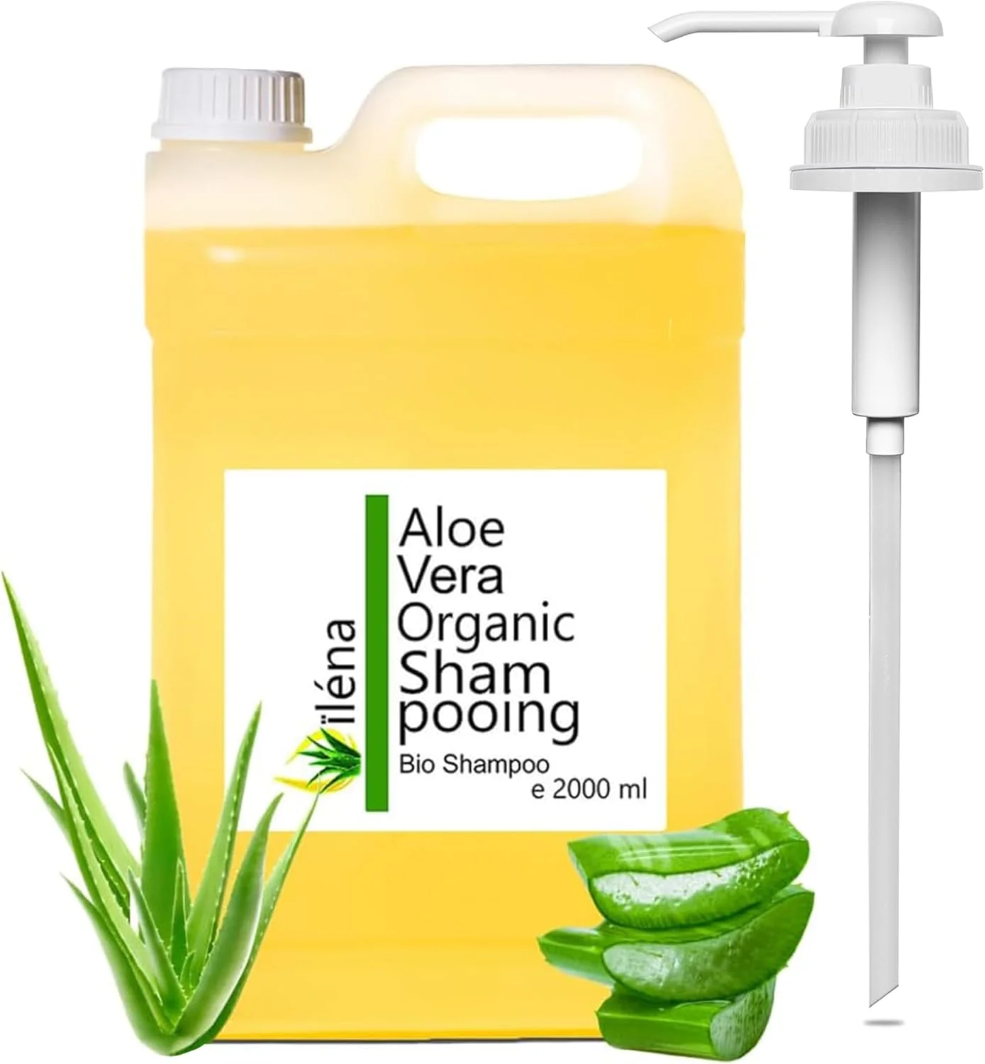 شامپو ارگانیک با آلوئه ورا، آرگان و ویتامین ها. بدون سولفات و سیلیکون، جلوگیری از ریزش مو (2000 میلی لیتر)