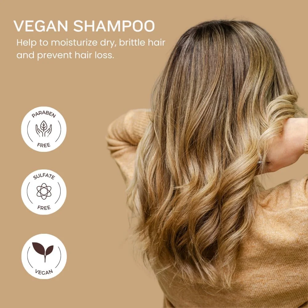 شامپو ارگانیک با آلوئه ورا، آرگان و ویتامین ها. بدون سولفات و سیلیکون، جلوگیری از ریزش مو (2000 میلی لیتر)