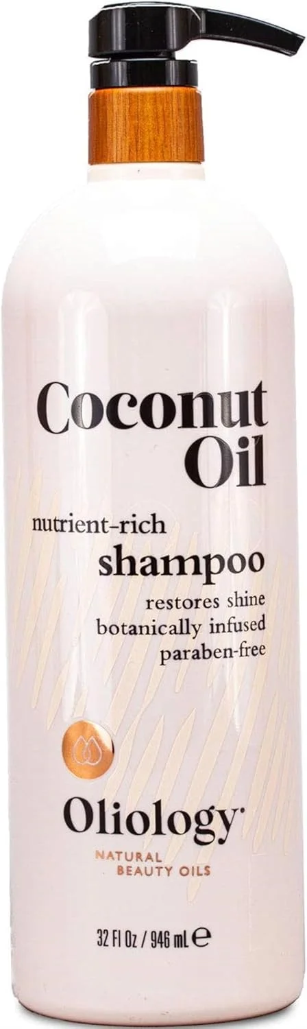 شامپو روغن نارگیل Oliology بدون پارابن 946 میلی لیتر "هدیه رژ لب حجم دهنده Starry Sexy Kiss 10 میلی لیتر"