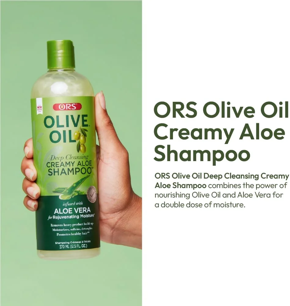 شامپو کرمی آلوئه ورا روغن زیتون او آر اس 370 میلی لیتر (12.5 اونس مایع) (بسته بندی ممکن است متفاوت باشد)