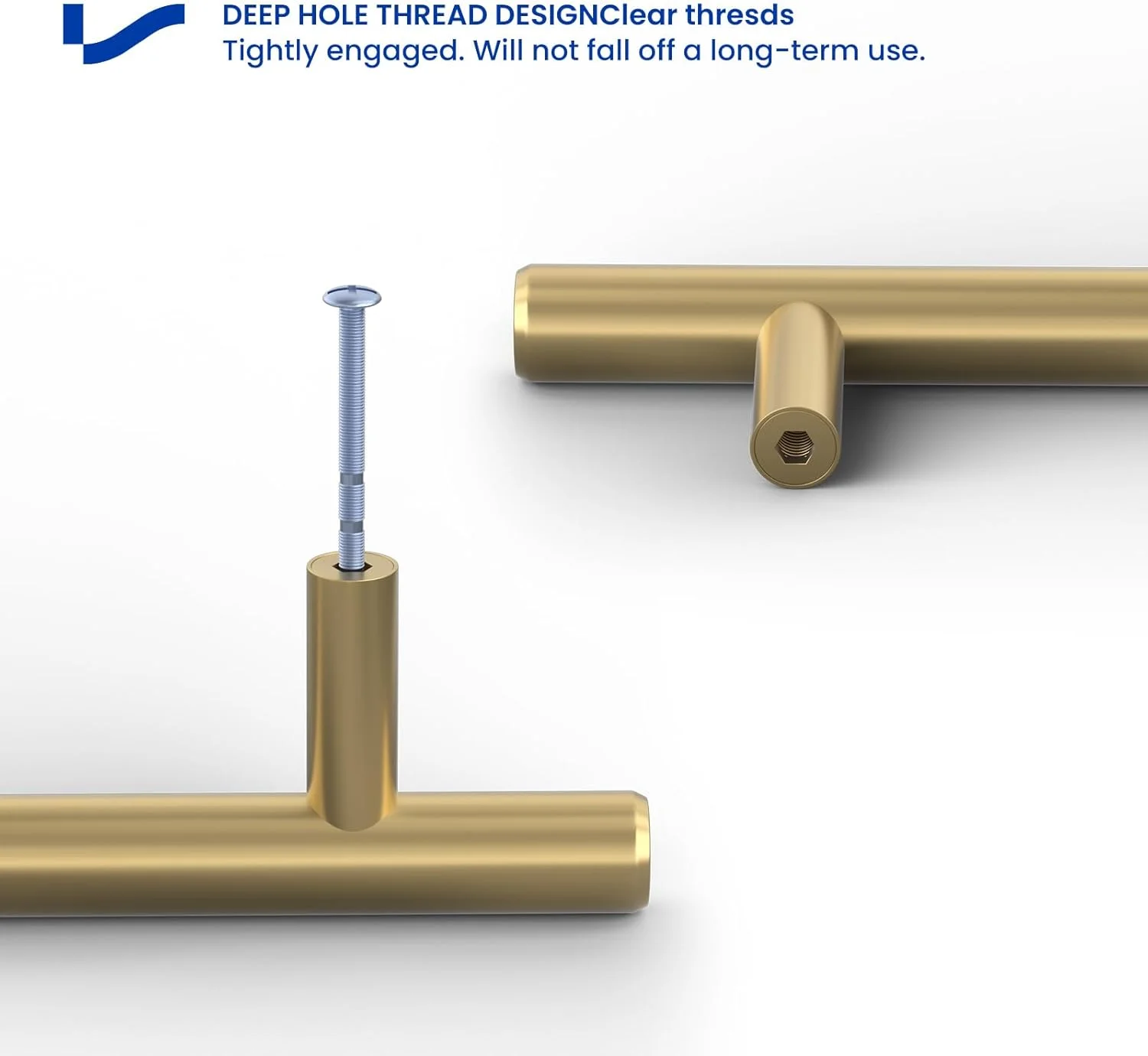 دستگیره کابینت آشپزخانه LONTAN بسته 10 عددی، دستگیره کشو 128 میلی‌متری، دستگیره درب آشپزخانه برنزی شامپاین، دستگیره کابینت استیل، دستگیره درب کمد لباس، دستگیره حمام، دستگیره درب کابینت