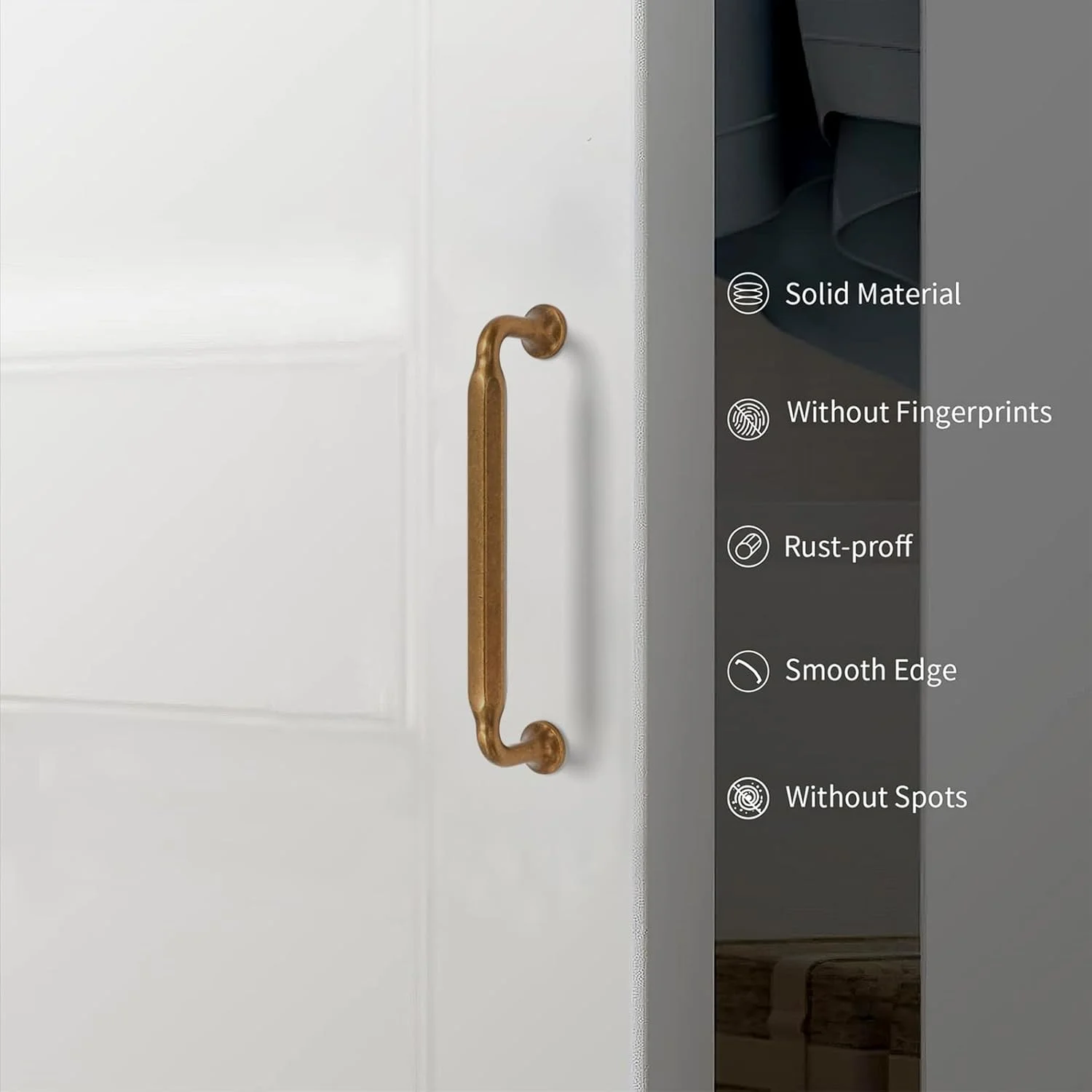 دستگیره کابینت آشپزخانه KNOKLOCK بسته 10 عددی، 5 اینچی (128 میلی متر)، دستگیره های برنجی عتیقه، دستگیره های کشو سخت افزاری کابینت آشپزخانه به سبک قدیمی، مناسب برای کمد و دراور