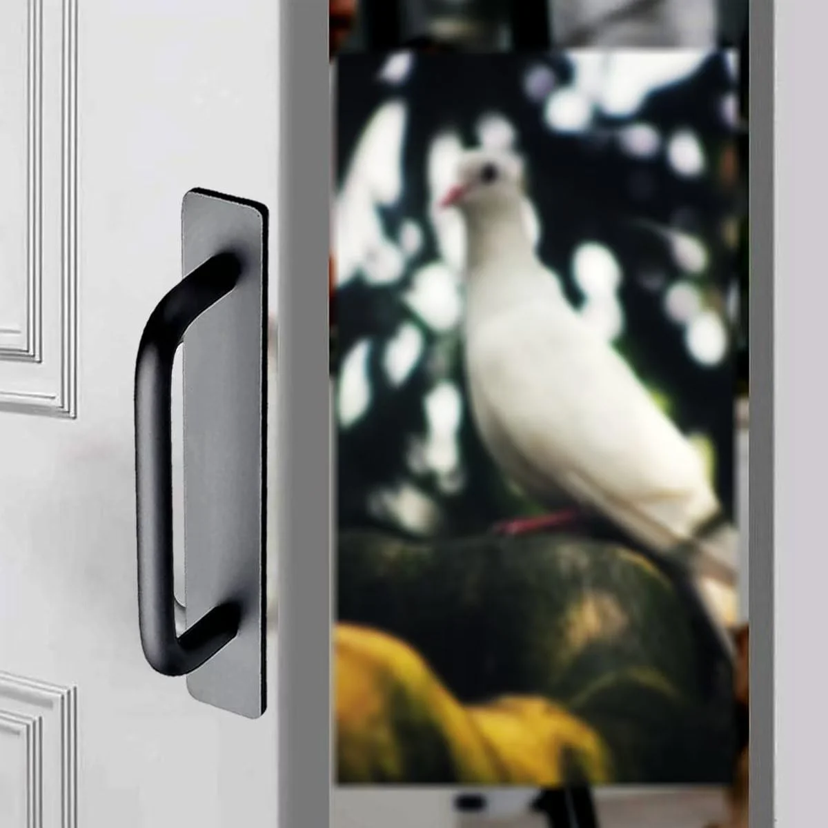 دستگیره کشو خودچسب جومفورمین، بسته 2 عددی، دستگیره های کشو آلیاژ آلومینیوم، نصب چسبی، جایگزینی یا ارتقاء دستگیره ها روی درب های کابینت، درب های کشویی، پنجره های شیشه ای، کشوها، 148 میلی متر، مشکی