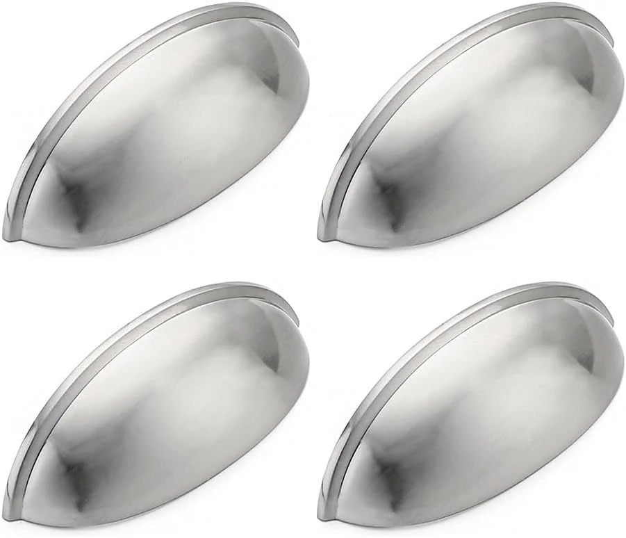 JZS 4 عدد دستگیره کشو 3 اینچی، دستگیره های فنجانی مشکی مات برای کابینت، سخت افزار آشپزخانه، دستگیره های کشو، دستگیره 3 اینچی فاصله سوراخ