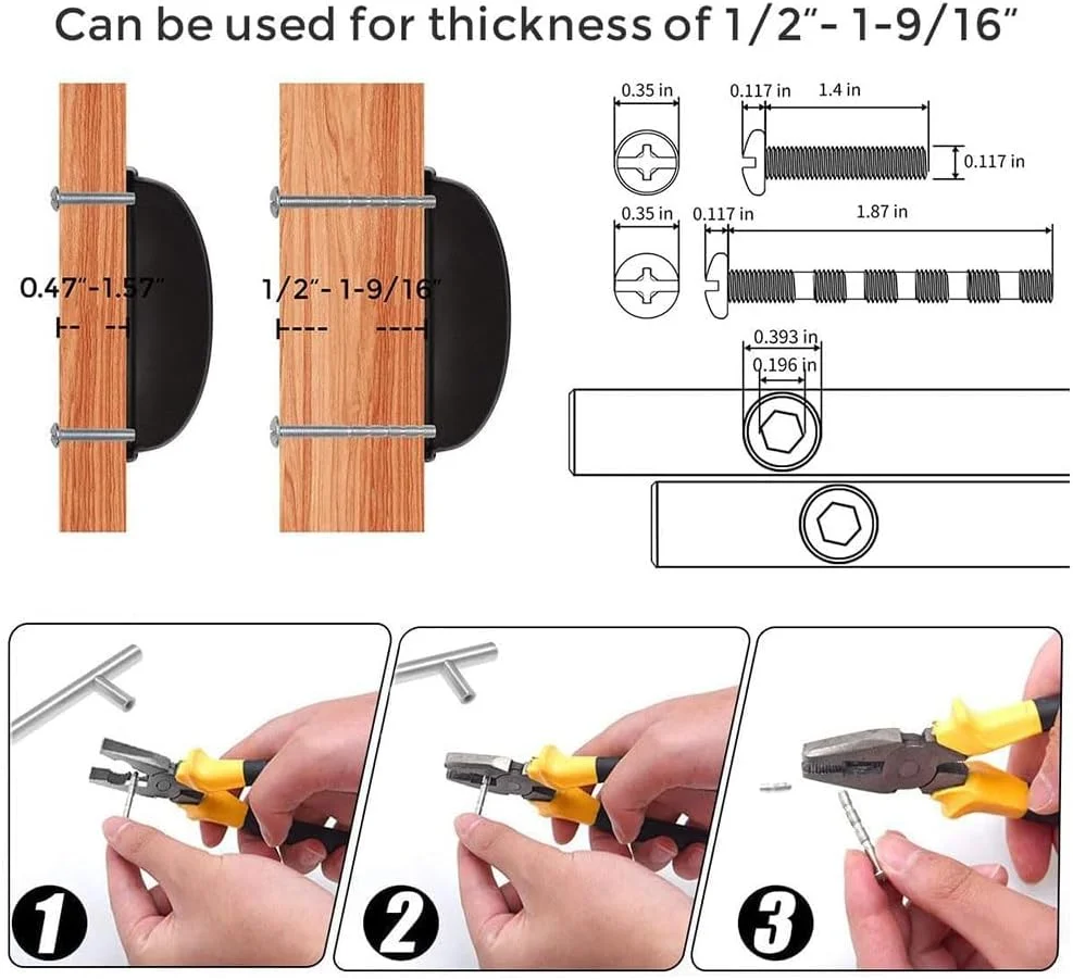 JZS 4 عدد دستگیره کشو 3 اینچی، دستگیره های فنجانی مشکی مات برای کابینت، سخت افزار آشپزخانه، دستگیره های کشو، دستگیره 3 اینچی فاصله سوراخ