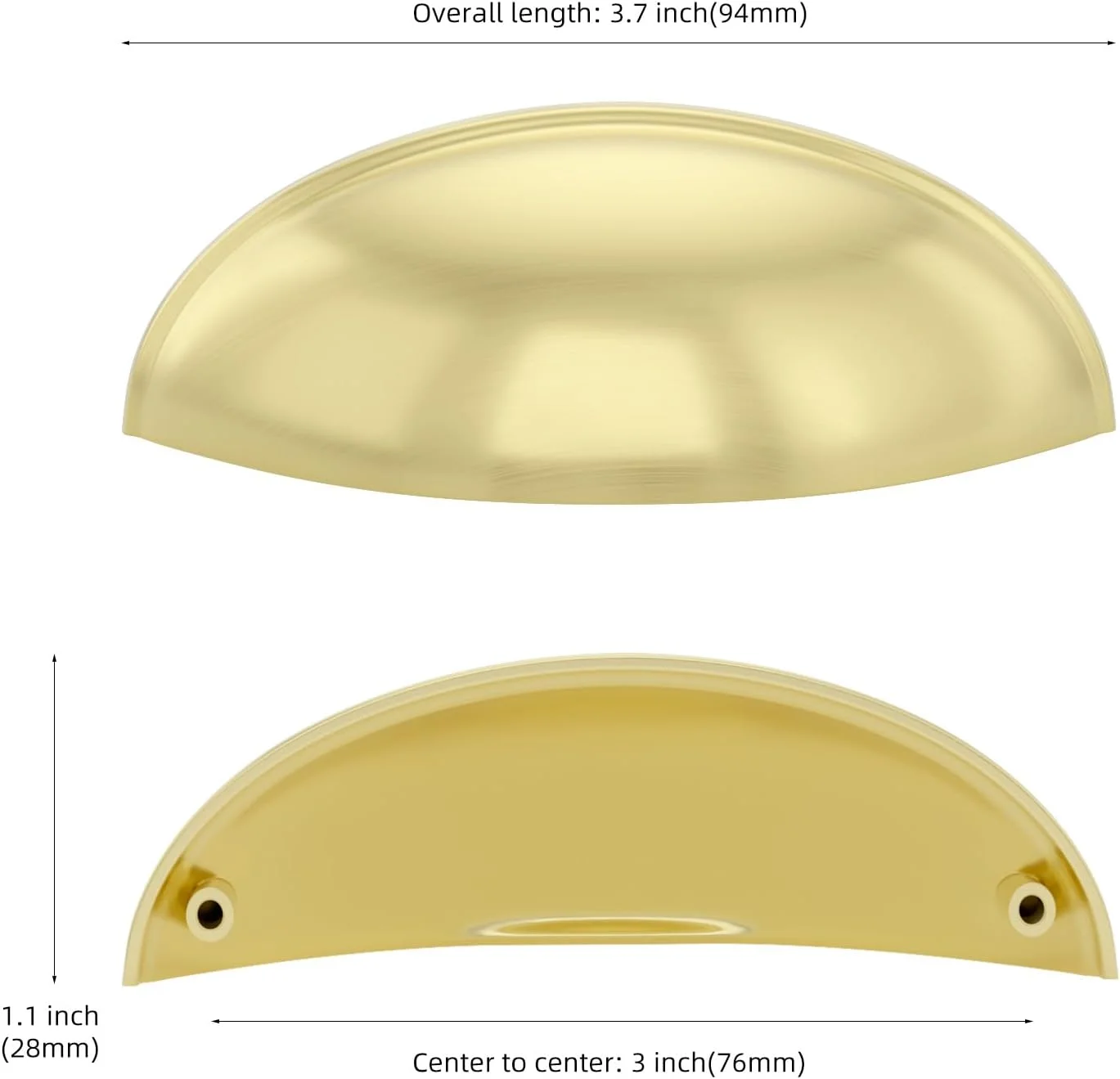 دستگیره کابینت طلایی گرم مدل LS0313BB76 برنجی برس خورده - بسته 10 عددی دستگیره های فنجانی برای کشو و کابینت آشپزخانه و حمام دستگیره کابینت طلایی گرم مدل LS0313BB76 برنجی برس خورده - بسته 10 عددی دستگیره های فنجانی برای کشو و کابینت آشپزخانه و حمام