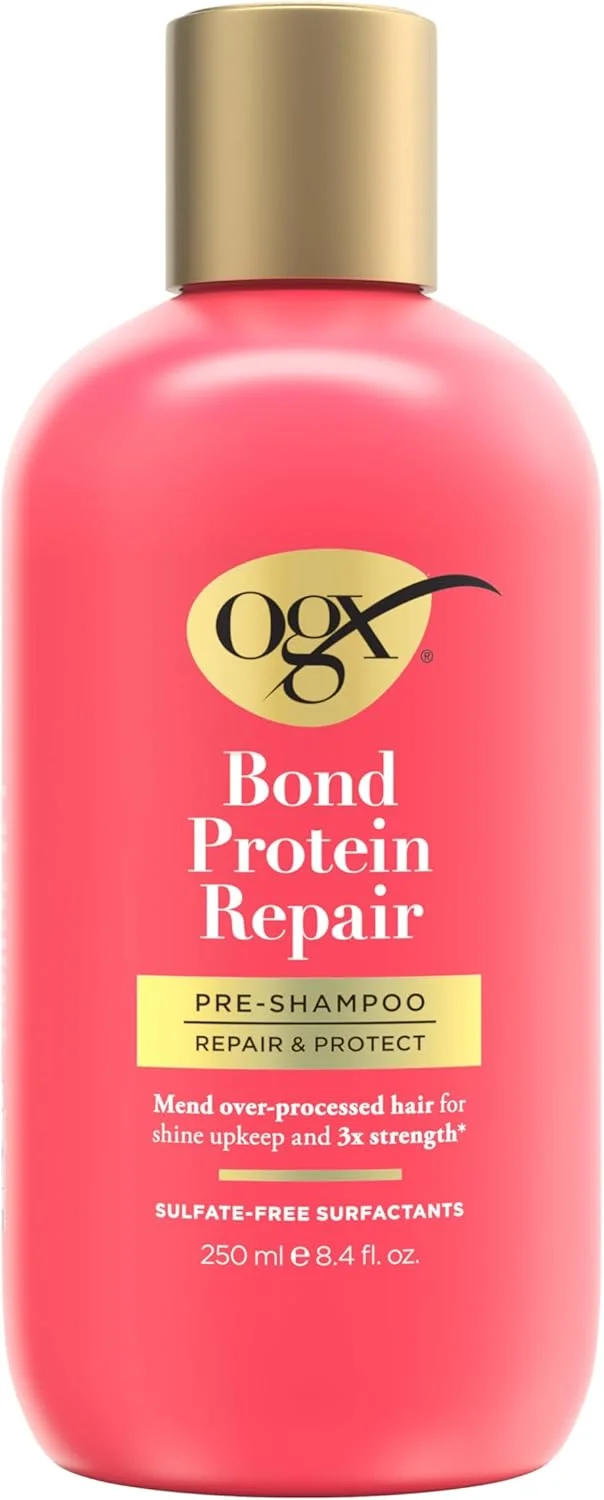 ماسک مو قبل از شامپو ترمیم کننده پروتئین OGX، درمان مو قبل از شامپو به ترمیم موهای آسیب دیده کمک می کند و باعث درخشندگی و استحکام بیشتر مو می شود، بدون سولفات، 250 میلی لیتر