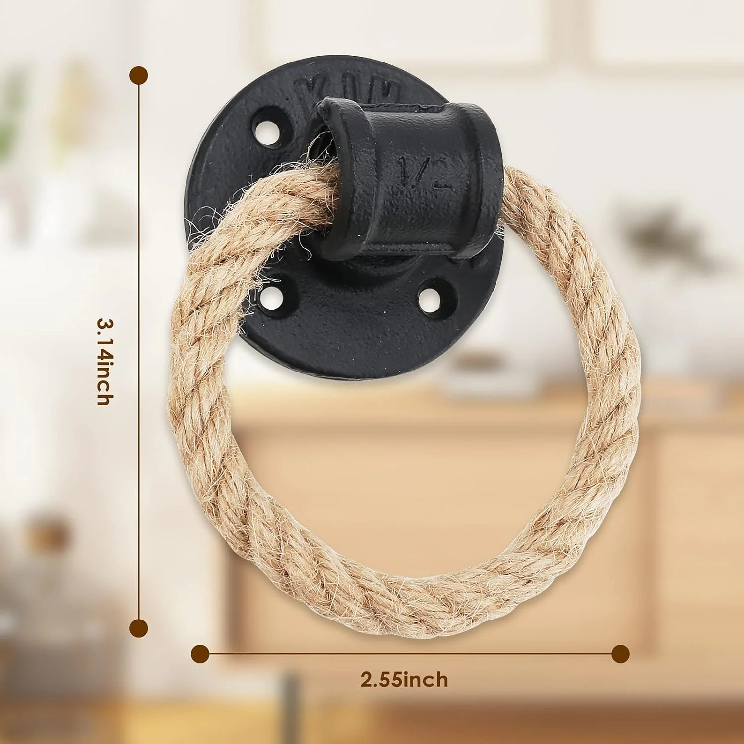 دستگیره درب Excefore، دستگیره های طنابی روستایی، سخت افزار کشویی کابینت، حلقه بزرگ، دستگیره کنفی، دستگیره های مشکی عتیقه، سخت افزار