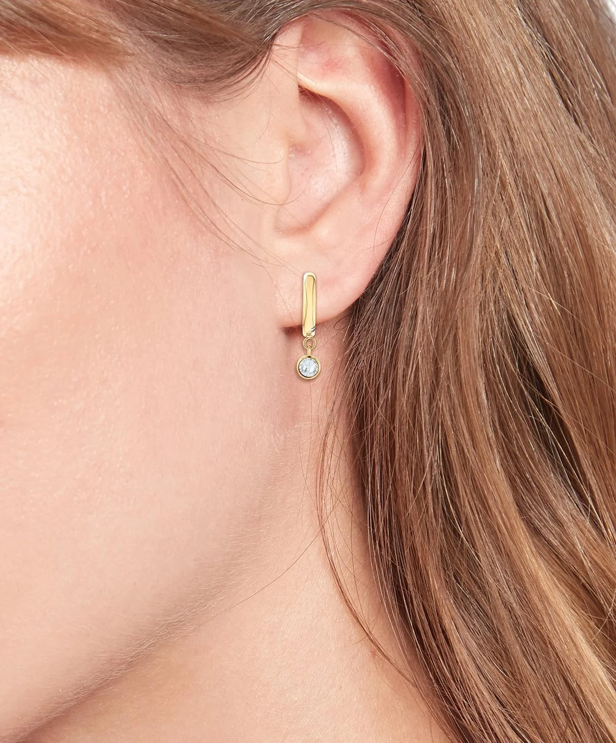 گوشواره زنانه تامی هیلفیگر، ست میخی و حلقه ای با جزئیات کریستالی، نوار میناکاری شده و جزئیات پرچم اسکلتی، جواهرات مد، هدیه برای او