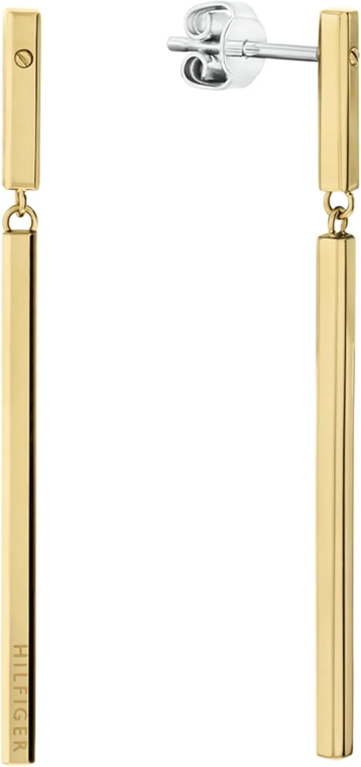 جواهرات زنانه تامی هیلفیگر - گوشواره های آویز استیل ضد زنگ - ظرافت مدرن - اکسسوری مد، هدیه برای او