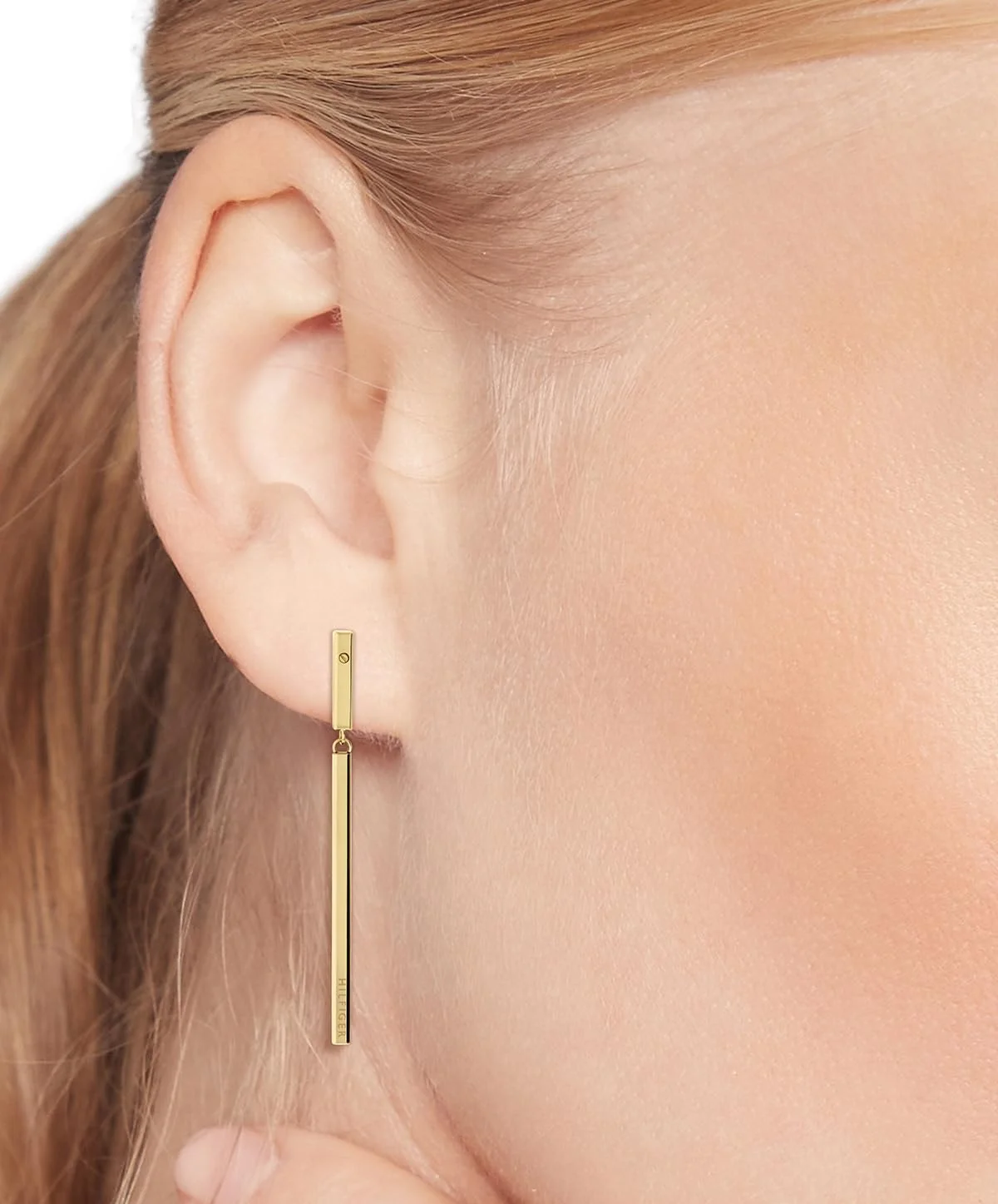 جواهرات زنانه تامی هیلفیگر - گوشواره های آویز استیل ضد زنگ - ظرافت مدرن - اکسسوری مد، هدیه برای او