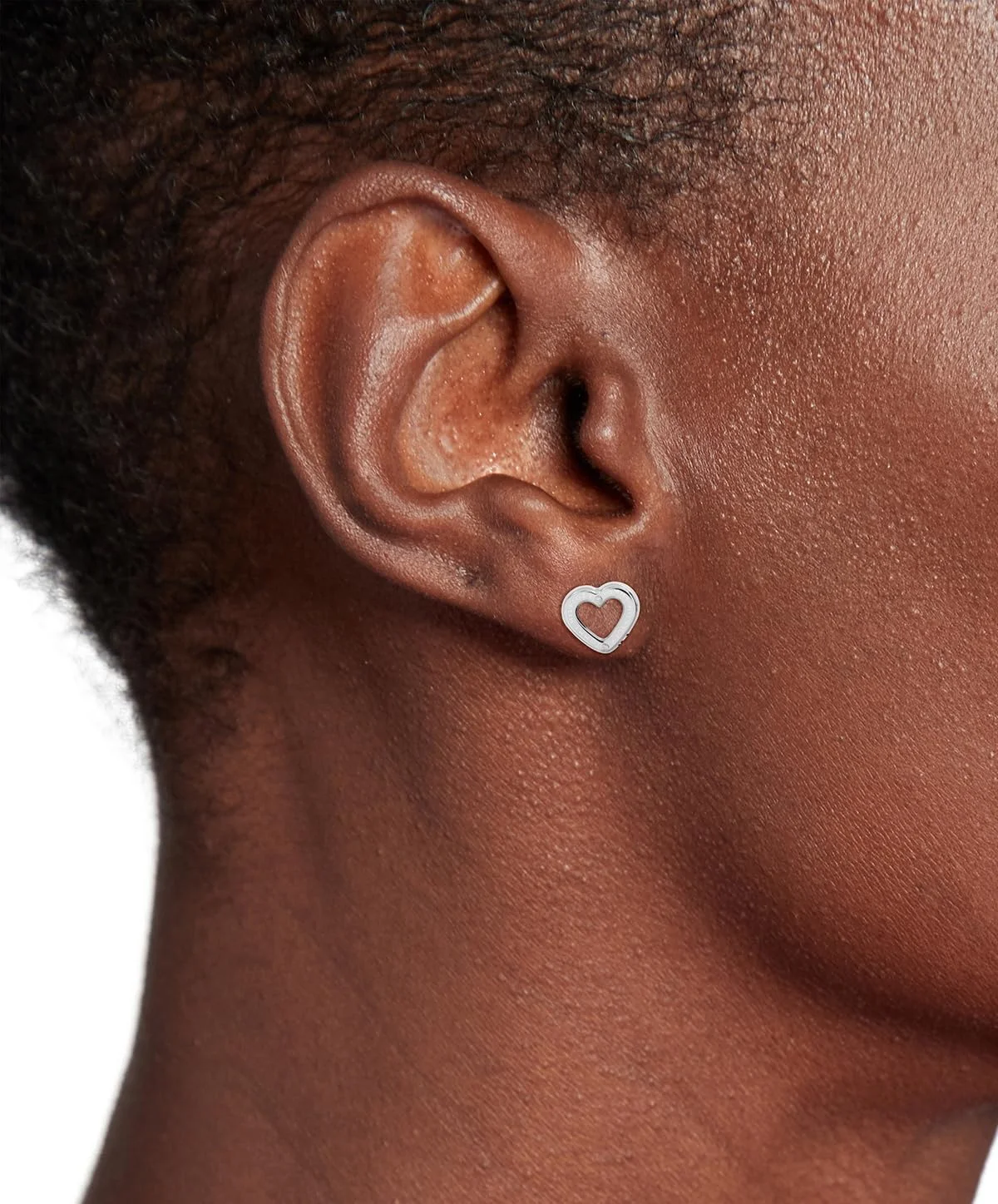 جواهرات زنانه تامی هیلفیگر - گوشواره های میخی قلبی استیل ضد زنگ - ظرافت مدرن - اکسسوری مد، هدیه برای او