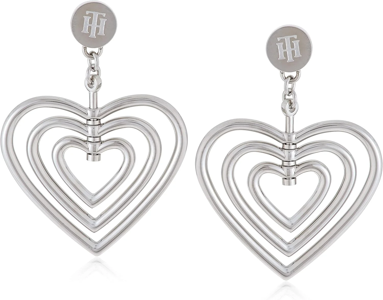 گوشواره های استیل ضد زنگ نقره ای زنانه تامی هیلفیگر - 2780406، تک سایز