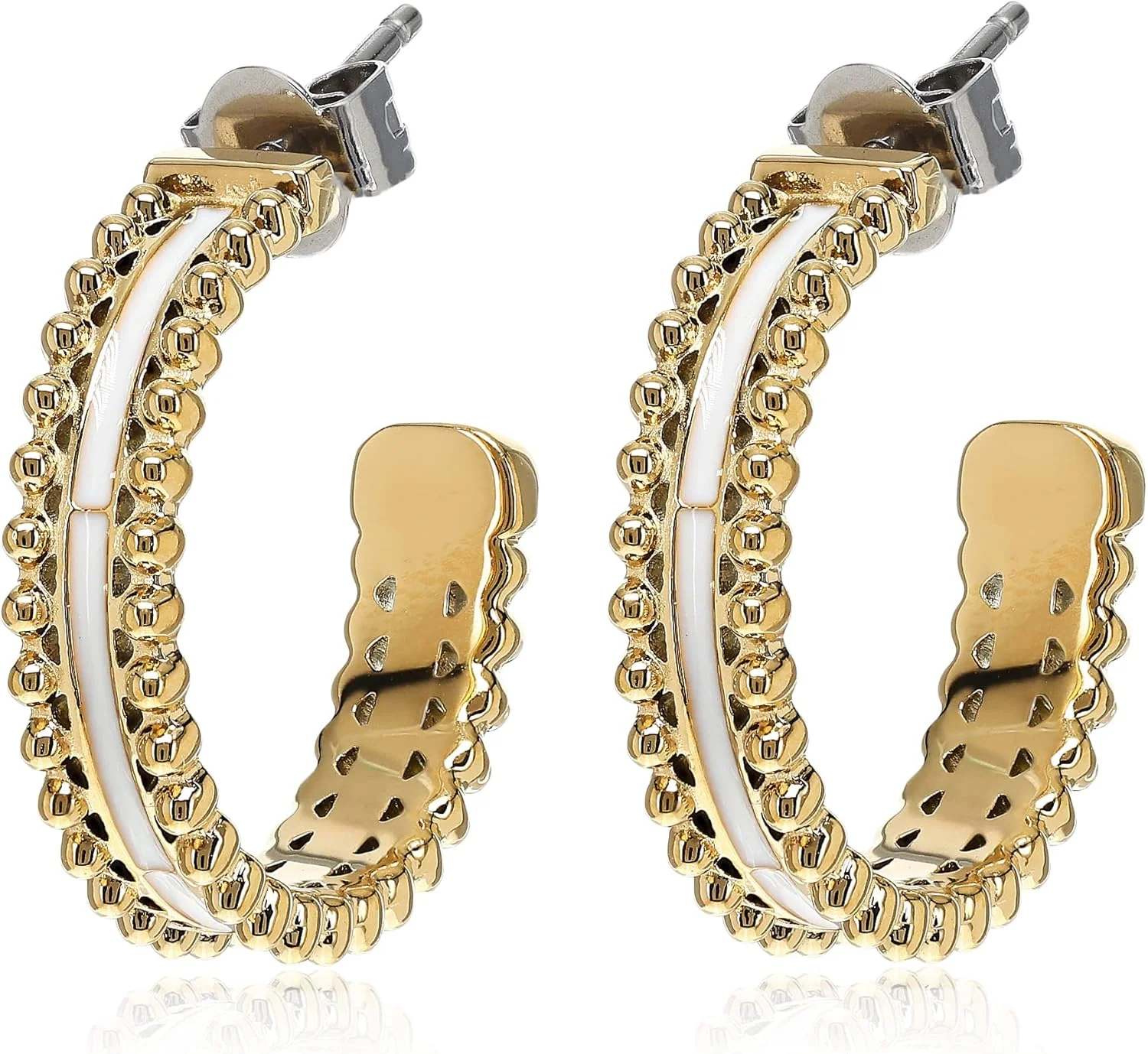 گوشواره حلقه ای استیل با روکش طلای زنانه تامی هیلفیگر - 2780136