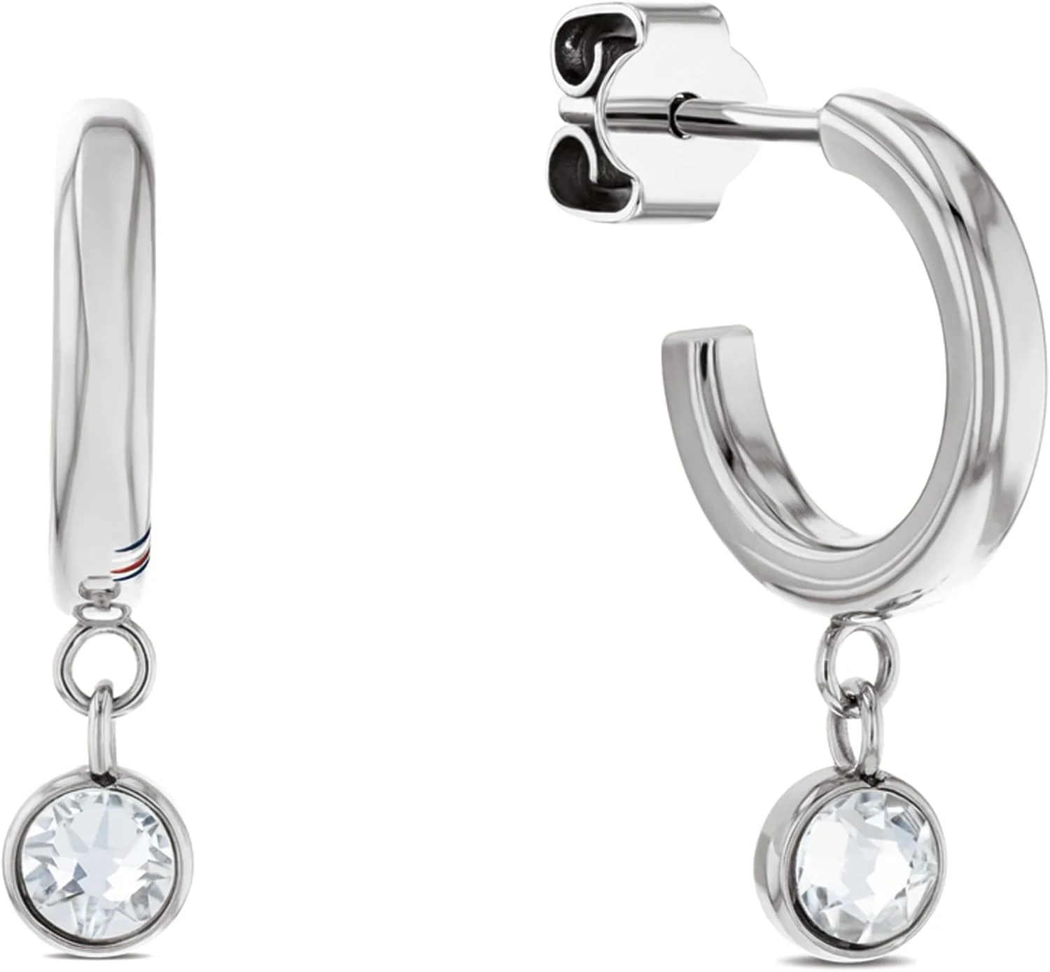 گوشواره زنانه تامی هیلفیگر، ست گوشواره میخی و حلقه ای با جزئیات کریستالی، نوار میناکاری شده و جزئیات پرچم اسکلتی، جواهرات مد، هدیه برای او