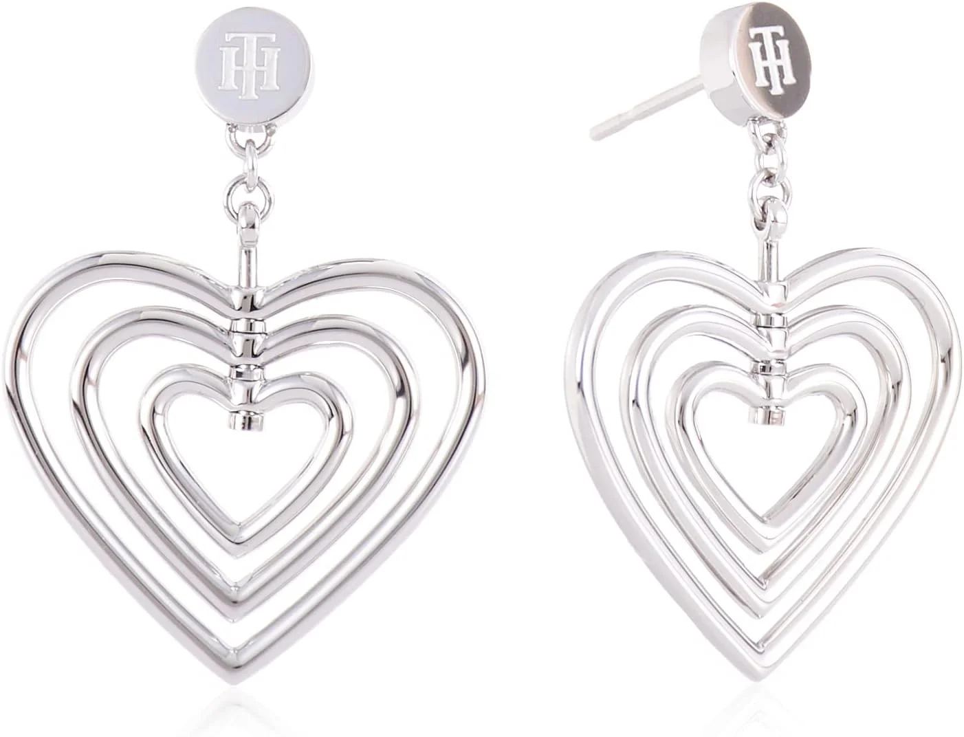 گوشواره های استیل ضد زنگ نقره ای زنانه تامی هیلفیگر - 2780406، تک سایز