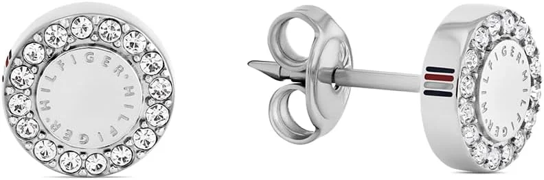 گوشواره های میخی زنانه تامی هیلفیگر از جنس استیل ضد زنگ تزئین شده با کریستال - 2780907
