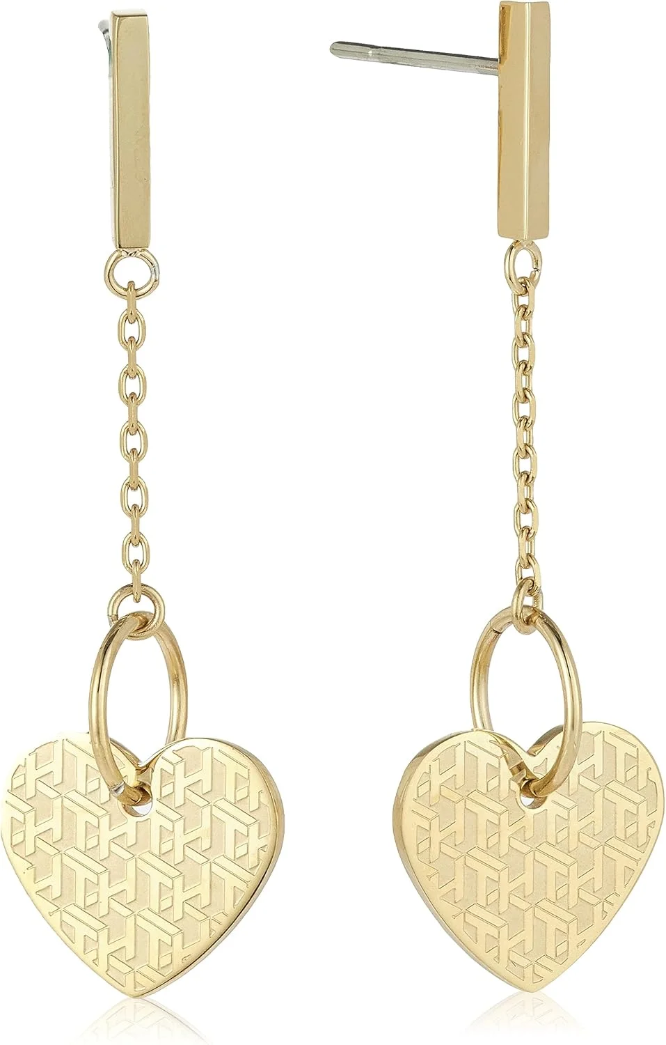 جواهرات تامی هیلفیگر گوشواره آویز زنانه استیل با روکش طلای یونی مدل 2780303