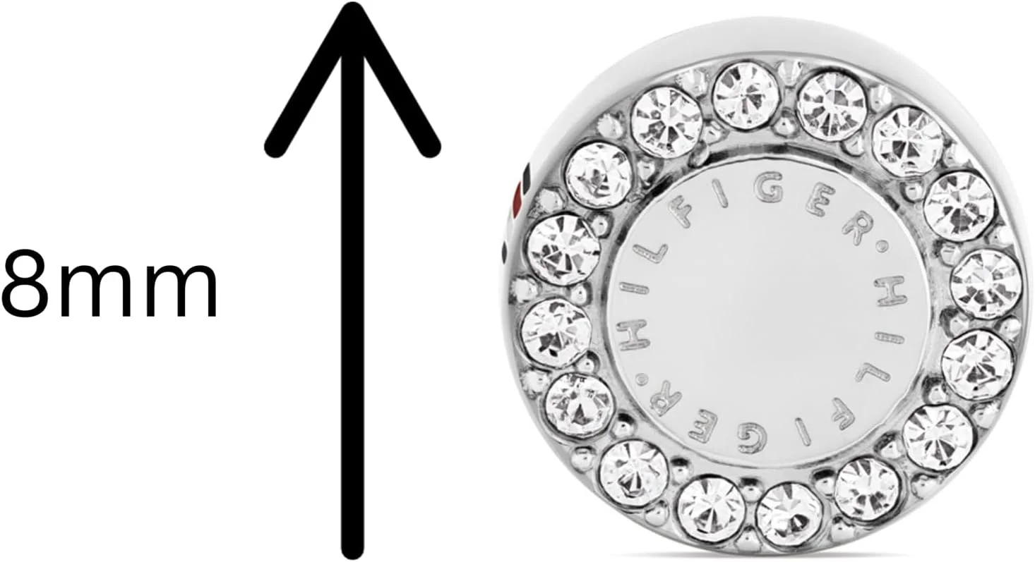 گوشواره های میخی زنانه تامی هیلفیگر از جنس استیل ضد زنگ تزئین شده با کریستال - 2780907