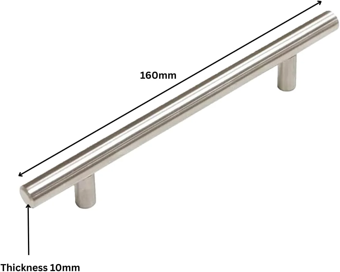 دستگیره کشو استیل ضد زنگ - ضخامت 10 میلی متر، پرداخت یکدست - دستگیره کششی مدرن و بادوام برای کابینت ها، کمد لباس و کشوهای آشپزخانه (5، 160 میلی متر) دستگیره کشو استیل ضد زنگ - ضخامت 10 میلی متر، پرداخت یکدست - دستگیره کششی مدرن و بادوام برای کابینت ها، کمد لباس و کشوهای آشپزخانه (5، 160 میلی متر)