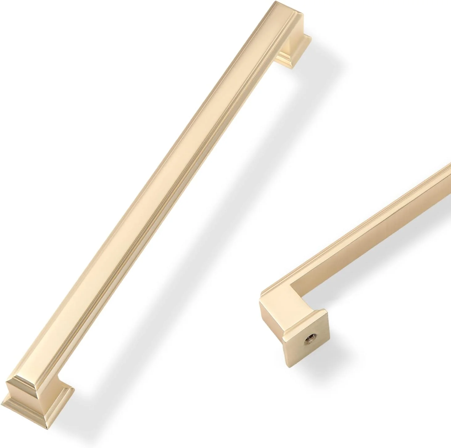 دستگیره کابینت برنجی برس خورده طلایی COTYKILEY، بسته 10 عددی، طول 192 میلی متر (7.5 اینچ)، مناسب برای کشو، کمد، درب کابینت و سخت افزار آشپزخانه