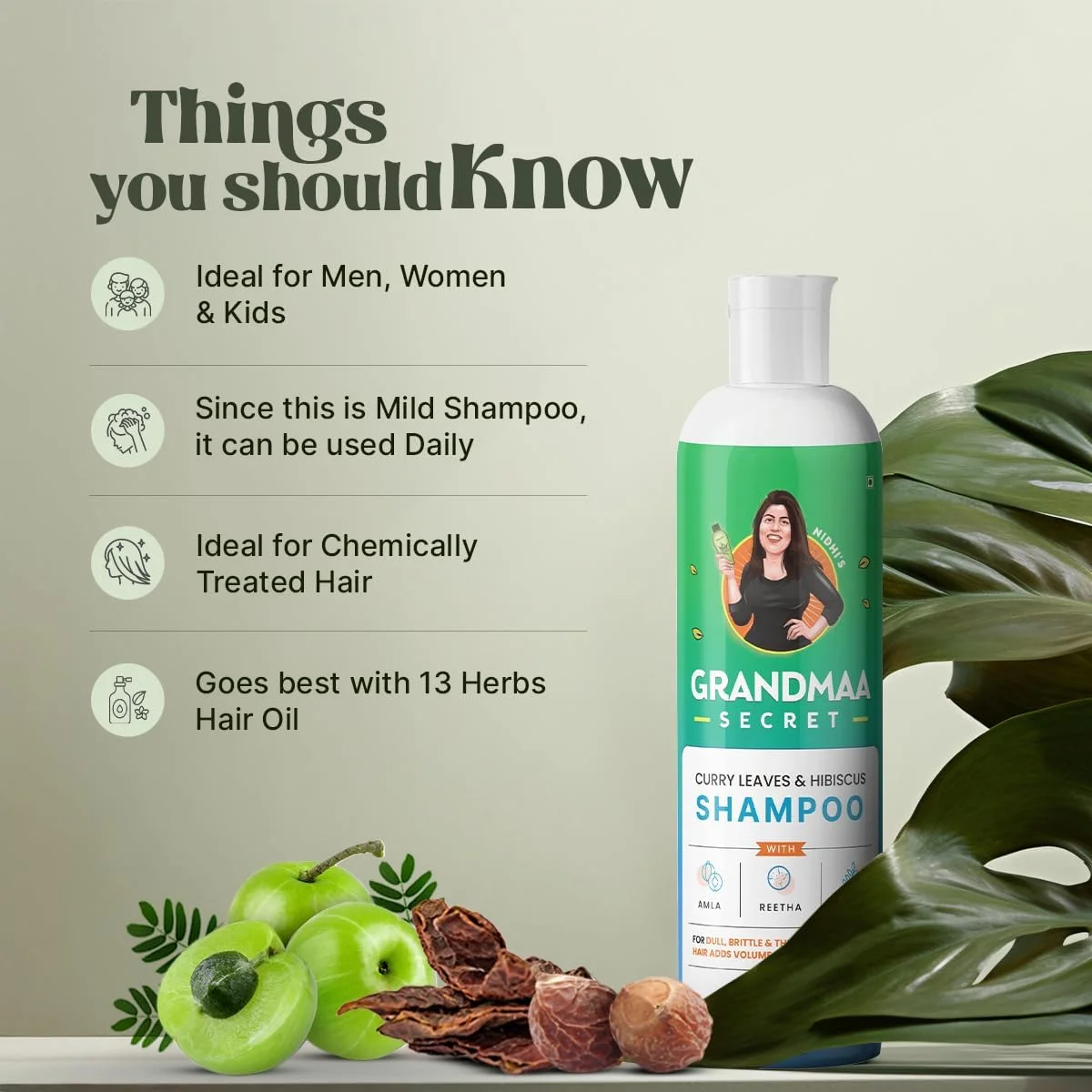شامپو برگ کاری و هیبیسکوس NIDHI’S GRANDMAA SECRET برای کنترل ریزش مو - 200 میلی لیتر شامپو برگ کاری و هیبیسکوس NIDHI’S GRANDMAA SECRET برای کنترل ریزش مو - 200 میلی لیتر