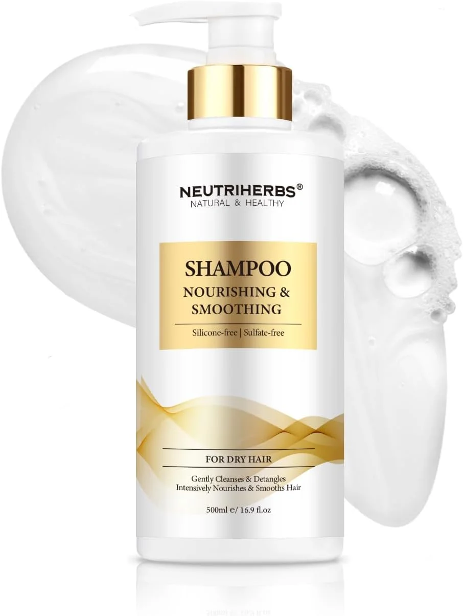 شامپو آبرسان نوتری هربز برای موهای خشک، وز، مجعد و دارای موخوره، مغذی و نرم کننده حاوی روغن های ضروری - 500 میلی لیتر