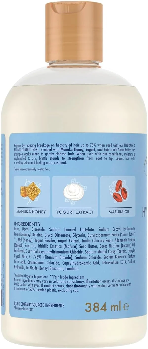 شامپو ترمیم کننده و آبرسان مو شی مویسچر عسل مانوکا و ماست 384 میلی لیتر