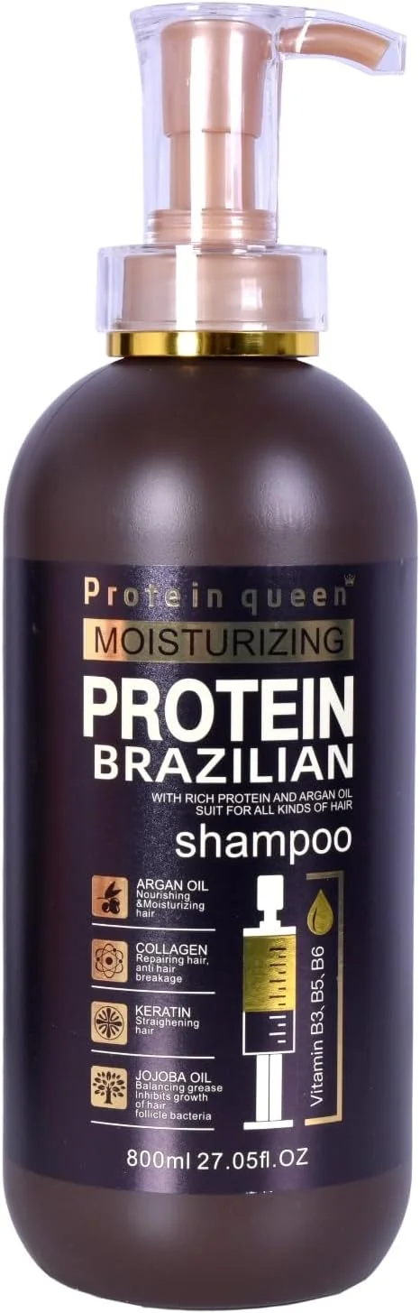 درمان حرفه ای پروتئینه و مرطوب کننده برزیلی برای ترمیم، تغذیه و زیبایی مو شامل شامپو، نرم کننده، ماسک مو و روغن مو (شامپو)