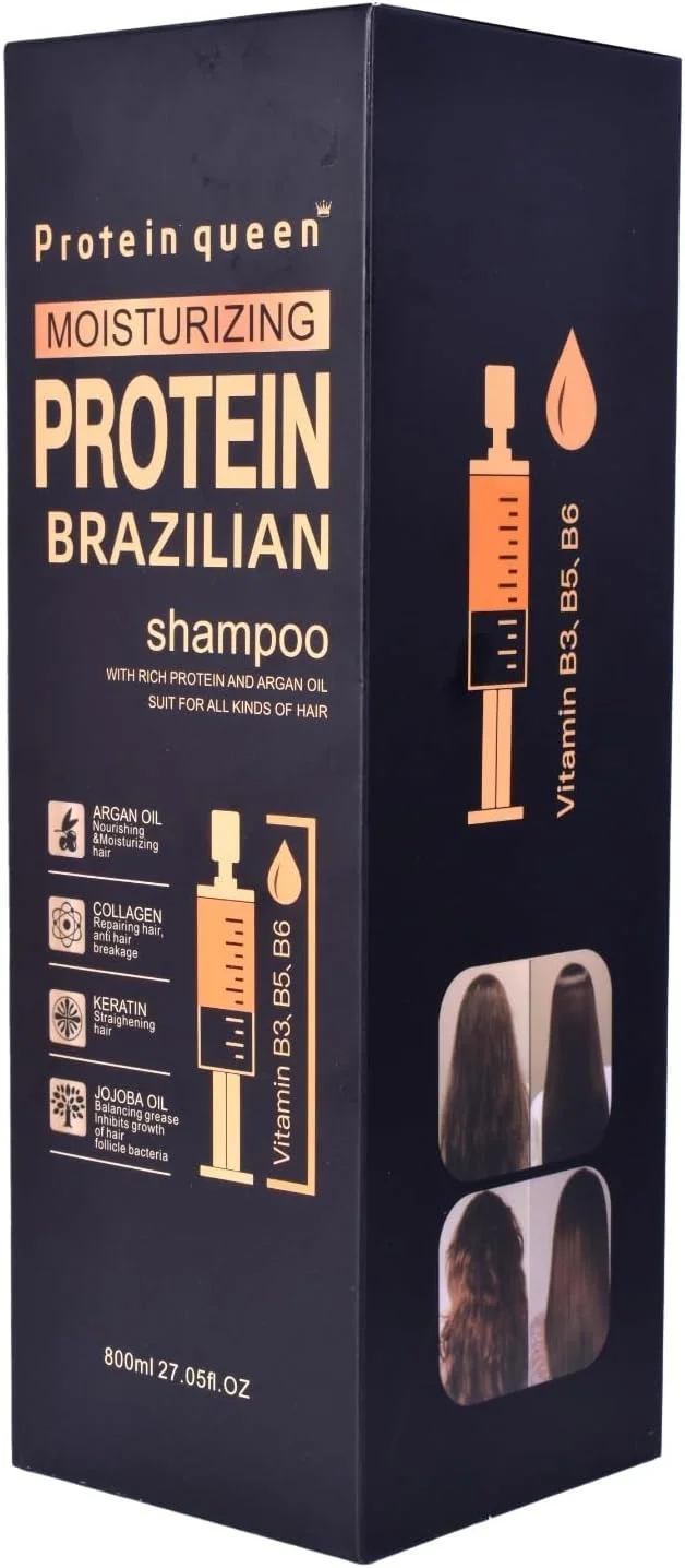 درمان حرفه ای پروتئینه و مرطوب کننده برزیلی برای ترمیم، تغذیه و زیبایی مو شامل شامپو، نرم کننده، ماسک مو و روغن مو (شامپو)