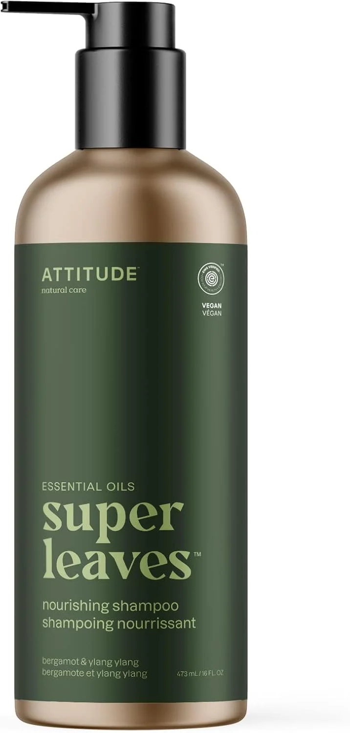 شامپو مو ATTITUDE، دارای گواهی EWG، مواد تشکیل دهنده گیاهی و معدنی، محصولات زیبایی وگان و بدون تست حیوانی، بطری آلومینیومی قابل شارژ، مغذی، ترنج و یلانگ یلانگ، 473 میلی لیتر