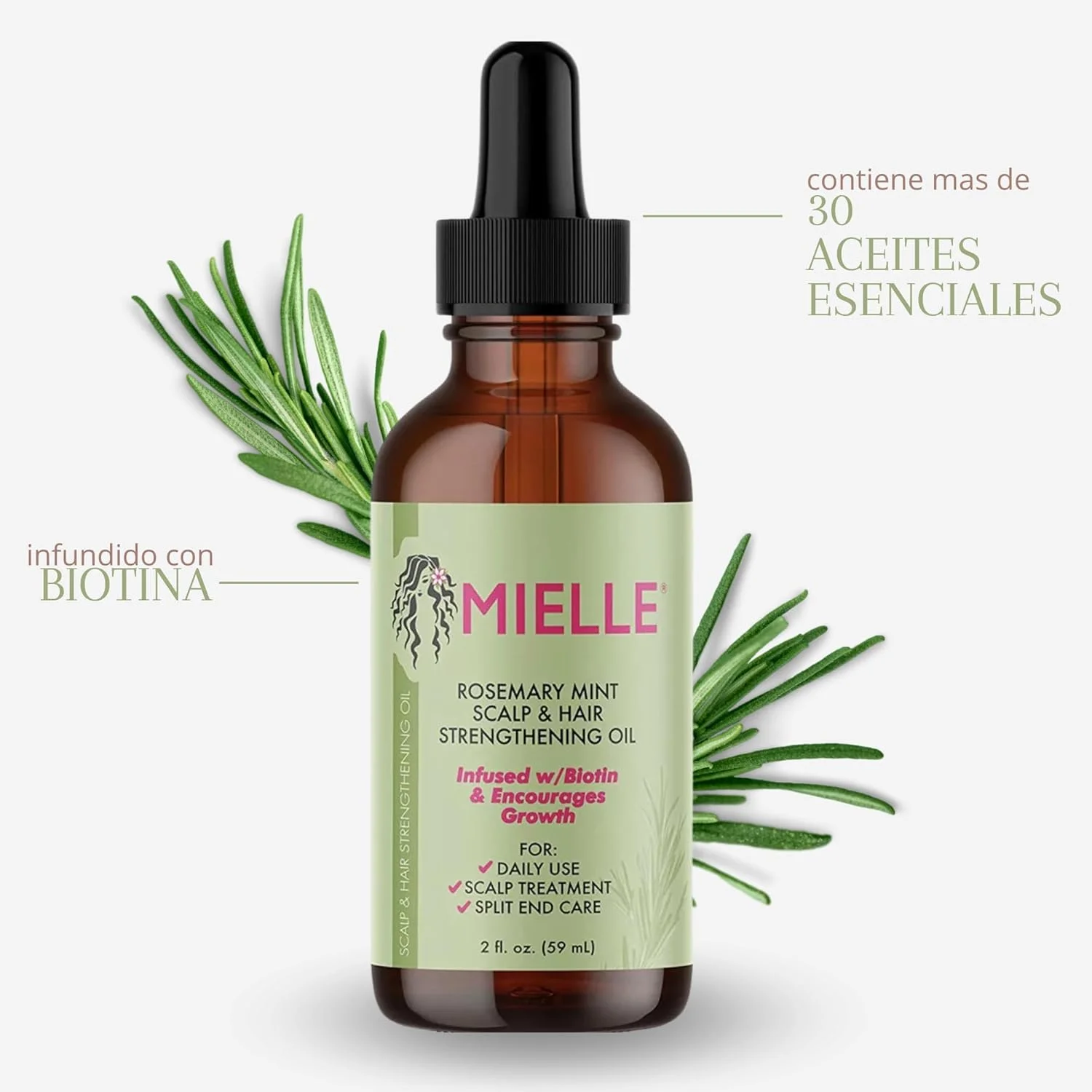شامپو تقویت کننده رزماری و نعناع Mielle Organics / روغن تقویت کننده پوست سر و مو / پیشنهاد ویژه / ست هدیه