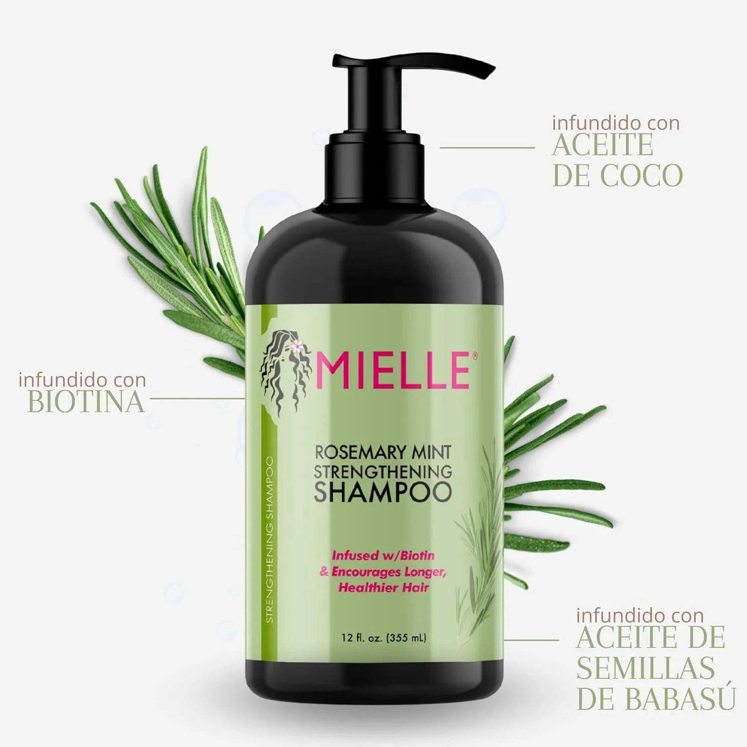 شامپو تقویت کننده رزماری و نعناع Mielle Organics / روغن تقویت کننده پوست سر و مو / پیشنهاد ویژه / ست هدیه