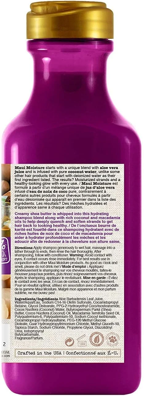 شامپو شی باتر آبرسان و ترمیم کننده مو مائویی مویسچر، 385 میلی لیتر