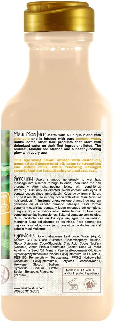 شامپو درخشان کننده و مرطوب کننده موهای کدر مائویی مویسچر حاوی روغن نارگیل و آواپوهی، فاقد سیلیکون و سولفات، حاوی آلوئه ورا، حجم 385 میلی لیتر