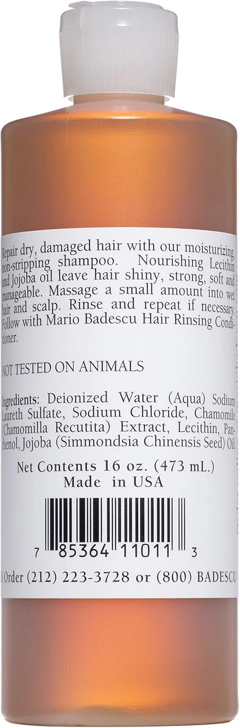 شامپو مغذی لسیتین ماریو بادسکو | شامپو آبرسان و مرطوب کننده برای آقایان و بانوان حاوی روغن جوجوبا و لسیتین | کمک به ترمیم موهای خشک، آسیب دیده و رنگ شده | 473 میلی لیتر