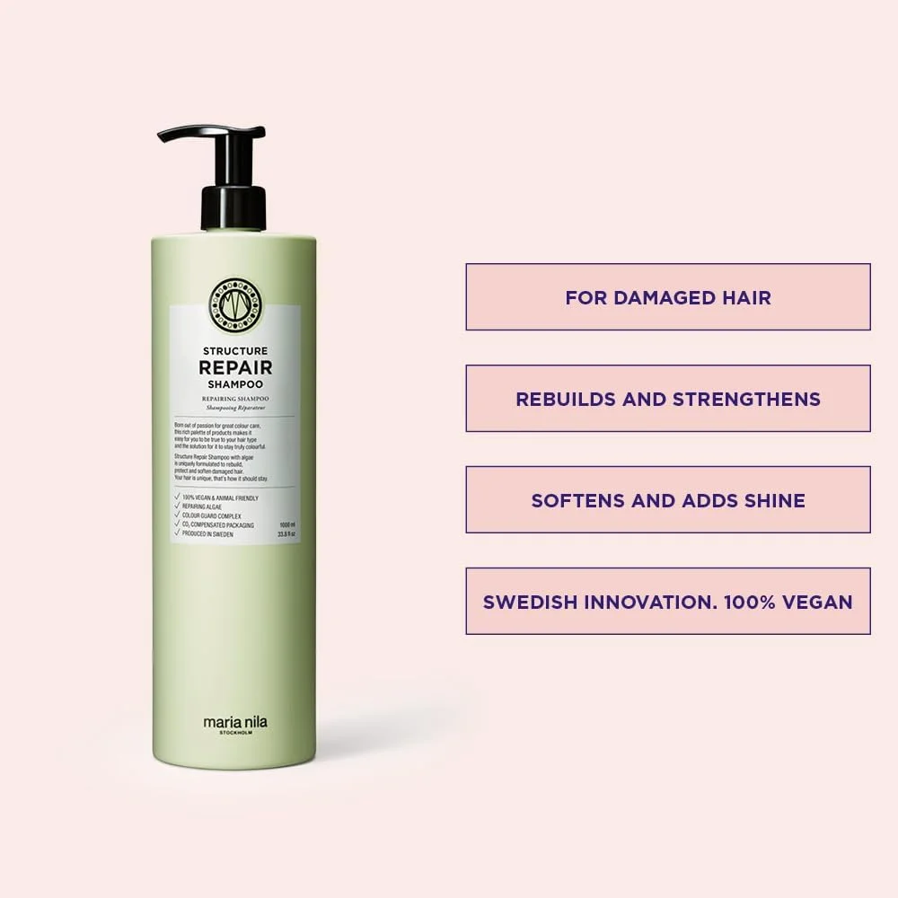 ماریا نیلا - شامپو ترمیم کننده ساختار مو 1 لیتر | شامپو ملایم برای موهای آسیب دیده، MN-3603