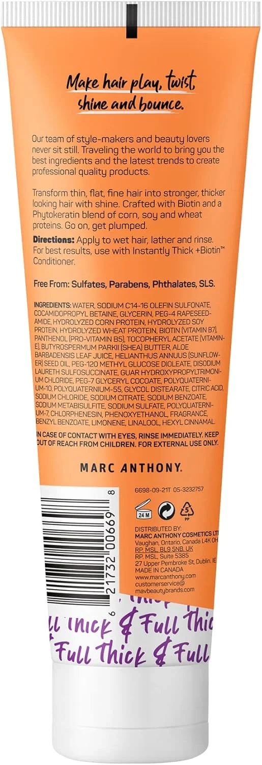 شامپو حجم دهنده فوری + بیوتین مارک آنتونی 250 میلی لیتر شامپو حجم دهنده فوری + بیوتین مارک آنتونی 250 میلی لیتر
