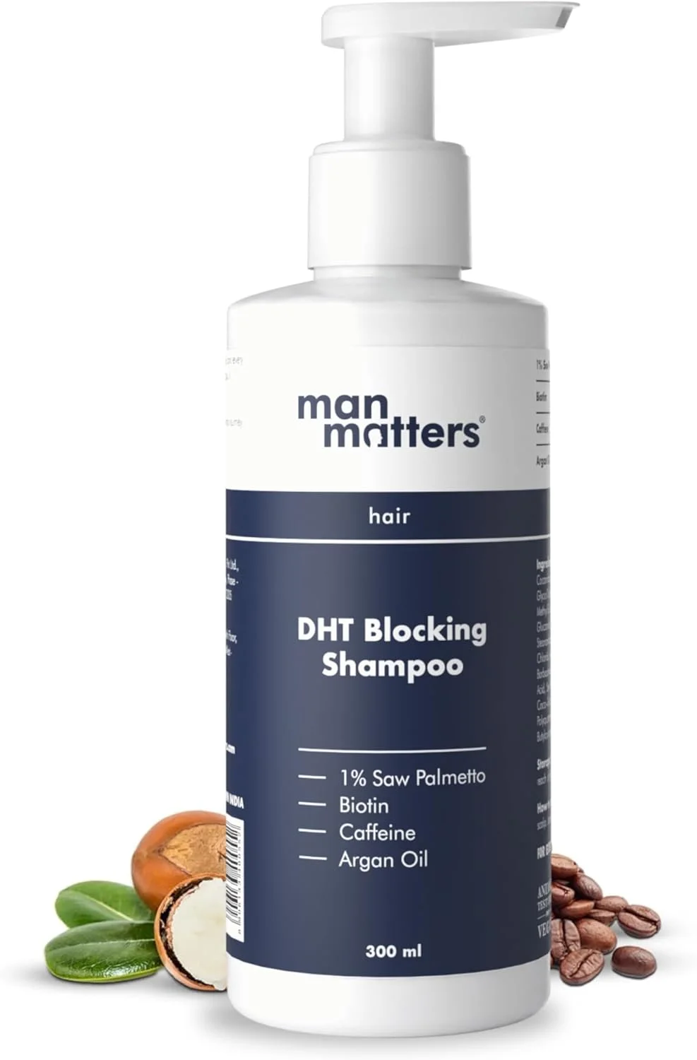 شامپو ضد ریزش مو مردانه من matters | کاهش ریزش مو | با قدرت کافئین، سائو پالمتو، روغن آرگان و بیوتین (300 میلی لیتر)
