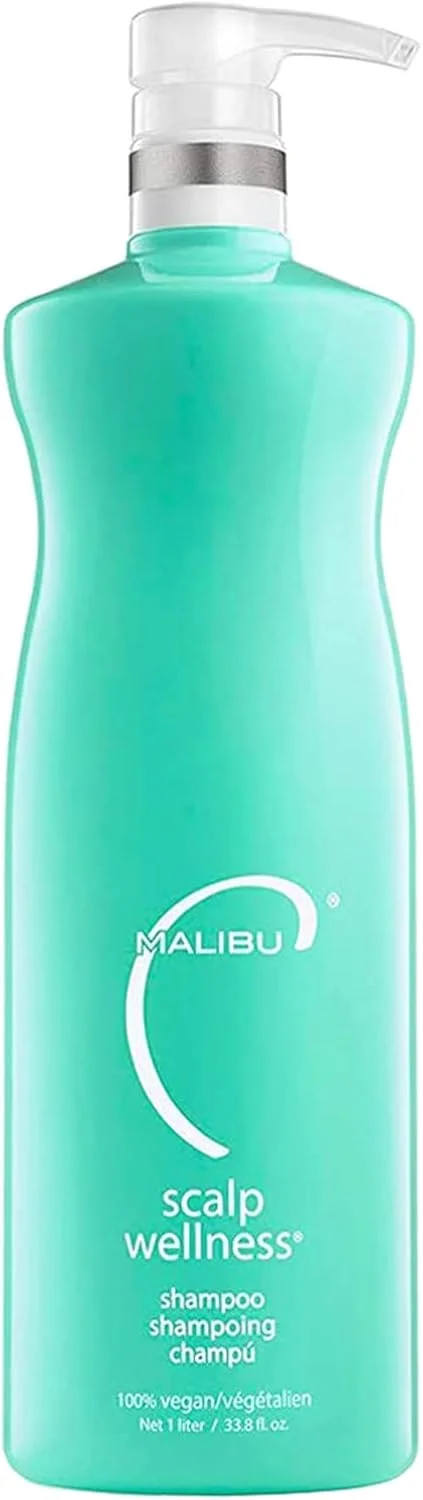 شامپو سلامت پوست سر Malibu C، تسکین دهنده و مرطوب کننده پوست سر خشک، حاوی روغن نعناع، شامپو غیر تحریک کننده و نشاط بخش برای پوست سر، ۱۰۰۰ میلی لیتر